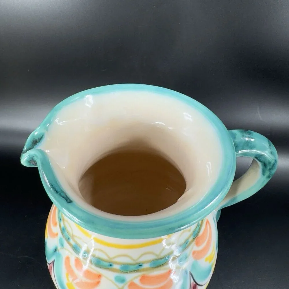 Vintage La Gartera Art Potter Jug Pitcher Toledo‎ Spain signed Pottery Hand Made